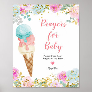 Pastell-Eiscreme-Gebete für Baby-Zeichen Poster