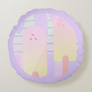 Pastell-Eiscreme-Ombre-Name Rundes Kissen