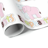 Pastell Elephants Geschenkpapier (Rolleneckpunkt)