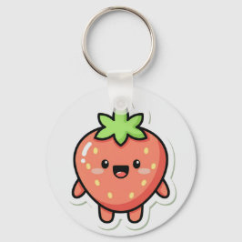 Pastell-Erdbeer-Ästhetik-Aufkleber – Süße Frucht I Schlüsselanhänger