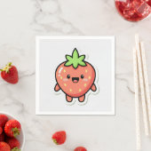 Pastell-Erdbeer-Ästhetik-Aufkleber – Süße Frucht I Serviette (Beispiel)