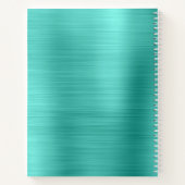 Pastell-Fancy-Monogramm Türkisfolie Notizblock (Rückseite)