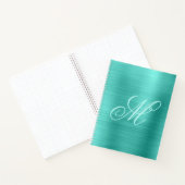 Pastell-Fancy-Monogramm Türkisfolie Notizblock (Innenseite)