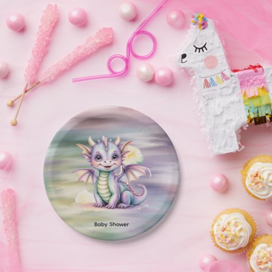 Pastell-Fantasy-Drache-Baby-Party Pappteller (Party)