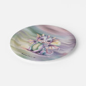 Pastell-Fantasy-Drache-Baby-Party Pappteller (Schrägansicht)