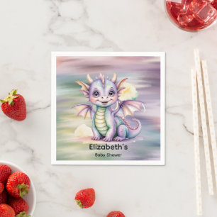 Pastell-Fantasy-Drachen-Baby-Party Serviette