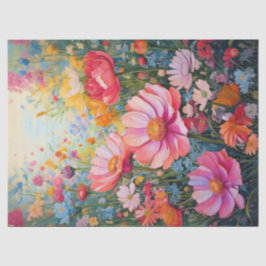 Pastell Fantasy Flower Garden Rosa Blütenbraun Seidenpapier