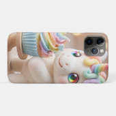 Pastell-Farbene Einhorn mit Regenbogen-Cupcake Case-Mate iPhone Hülle (Rückseite (Horizontal))