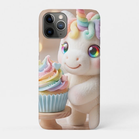 Pastell-Farbene Einhorn mit Regenbogen-Cupcake Case-Mate iPhone Hülle (Rückseite)
