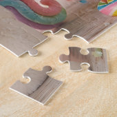 Pastell-Farbene Einhorn mit Regenbogen-Cupcake Puzzle (Seite)