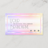 Pastell farbenfroh mit schimmery Diamonds Rainbow Visitenkarte (Vorderseite)