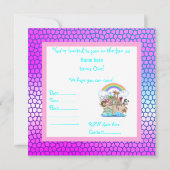 Pastell farbig NOAHS ARK PARTY EINLADUNG (Rückseite)