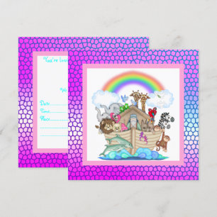 Pastell farbig NOAHS ARK PARTY EINLADUNG
