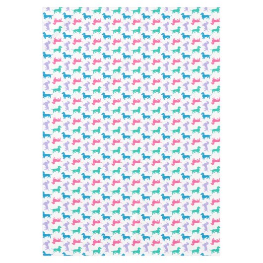 Pastell farbige Dackeln Tischdecke (Vorderseite)