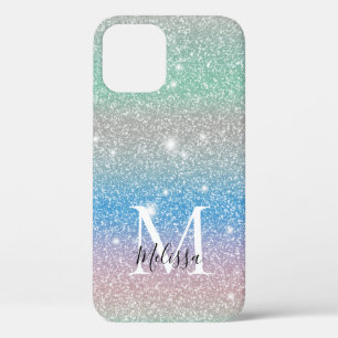 Pastell Farbverlauf Glitter Glanz Monogramm Name Case-Mate iPhone Hülle