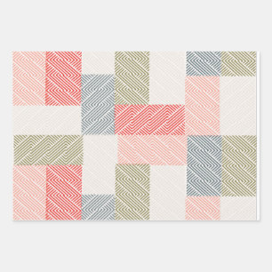 Pastell-Fein-Streifen Geschenkpapier Set