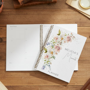 Pastell Feminine Wasserfarbene Flora Moderne Planer