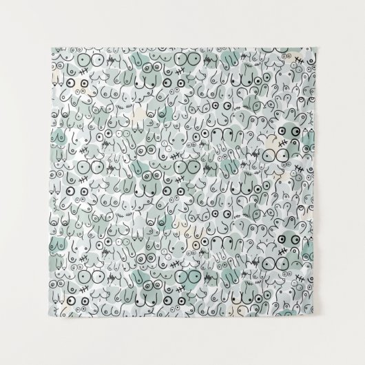 Pastell-feministische Brust Wandteppich (Vorderseite)