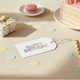 Pastell-Filz-Buchstaben Alles Gute zum Geburtstag Geschenkanhänger