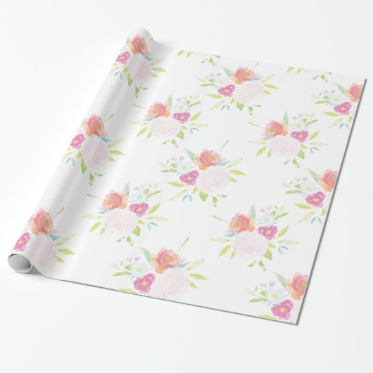 Pastell Floral Geschenkpapier (Ungerollt)