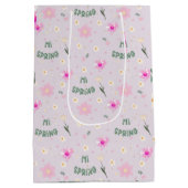 Pastell Floral Hi Spring Wrapping Paper Mittlere Geschenktüte (Rückseite)