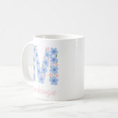 Pastell Floral Letter M Monogramm Kaffeetasse (Vorderseite Links)