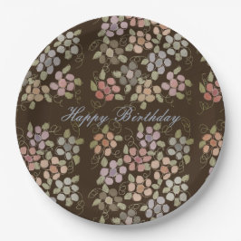 Pastell floral mit braun pappteller