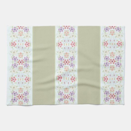 Pastell floral mit hellgrün geschirrtuch (Horizontal)