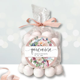 Pastell Floral mit Rose Gold Umschlag Aufkleber / 