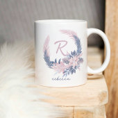 Pastell Floral Monogram Winter Tasse Individuelle 