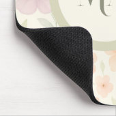 Pastell Floral Monogramm Mousepad - Personalisiert (Ecke)