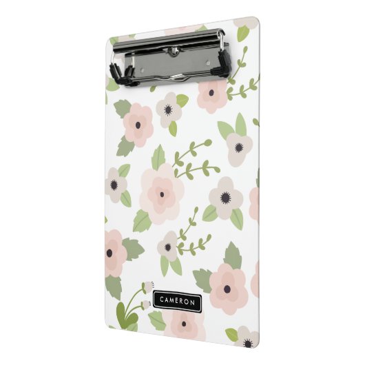 Pastell floral Muster Personalisiert Mini Clipboar Mini Klemmbrett (Gewinkelt2)