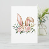 Pastell Floral Ostersonnige Ohren Feiertagskarte (Stehend Vorderseite)