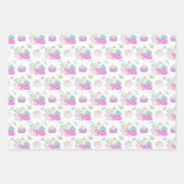 Pastell Floral Pumpkins in Rosa, Lila und Blau Geschenkpapier Set (Vorderseite)