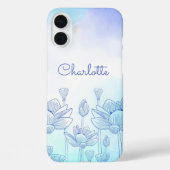 Pastell Floral Silhouette Overlay Personalisierter Case-Mate iPhone Hülle (Rückseite)