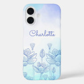 Pastell Floral Silhouette Overlay Personalisierter Case-Mate iPhone Hülle (Rückseite)