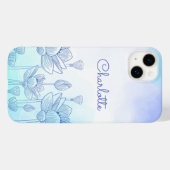 Pastell Floral Silhouette Overlay Personalisierter Case-Mate iPhone Hülle (Rückseite (Horizontal))