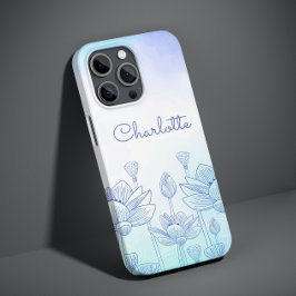 Pastell Floral Silhouette Overlay Personalisierter Case-Mate iPhone 14 Hülle