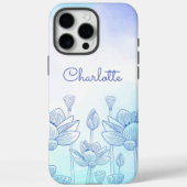Pastell Floral Silhouette Overlay Personalisierter Case-Mate iPhone Hülle (Rückseite)