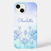 Pastell Floral Silhouette Overlay Personalisierter Case-Mate iPhone Hülle (Rückseite)