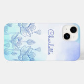 Pastell Floral Silhouette Overlay Personalisierter Case-Mate iPhone Hülle (Rückseite (Horizontal))