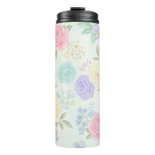 Pastell Floral Thermal Tumbler Thermosbecher (Vorderseite)
