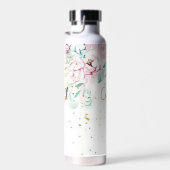 Pastell, floral und Schmetterling personalisiert Trinkflasche (Rechts)