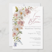 Pastell florale Moderne Liebe im blühenden Brautpa Einladung (Vorderseite)