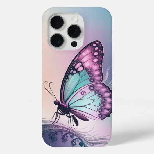 Pastell Fraktal Butterfly Art Case-Mate iPhone Hülle (Rückseite)