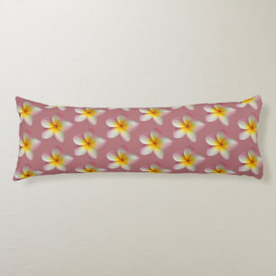 Pastell-Frangipani-Plumeria-Blüten auf Roségold Seitenschläferkissen