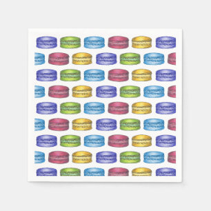 Pastell-French-Macarons-Cookie-Gebäck-Junggesellin Serviette