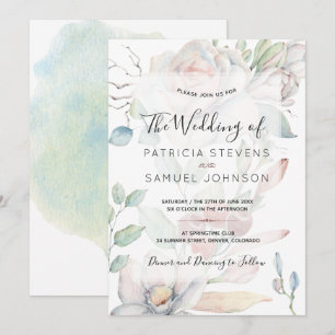 Pastell-Frühlings-Geheimgarten-Aquarell-Hochzeit Einladung