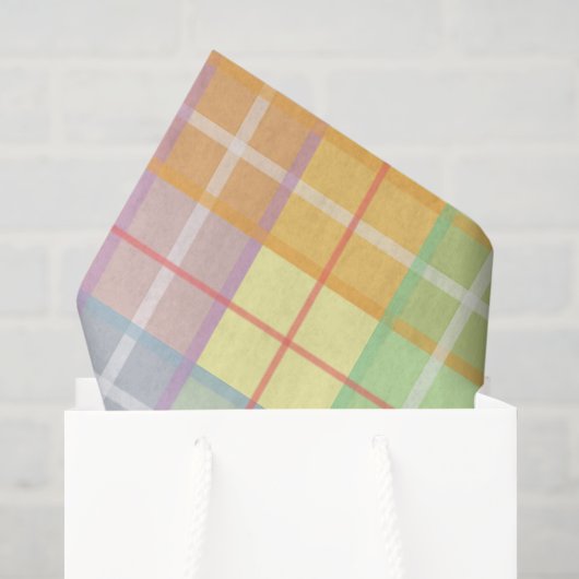 Pastell-Frühlings-Karo Seidenpapier (Geschenktüte)