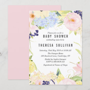 Pastell-Frühlingsblumen-Baby-Shower-Einladung Einladung